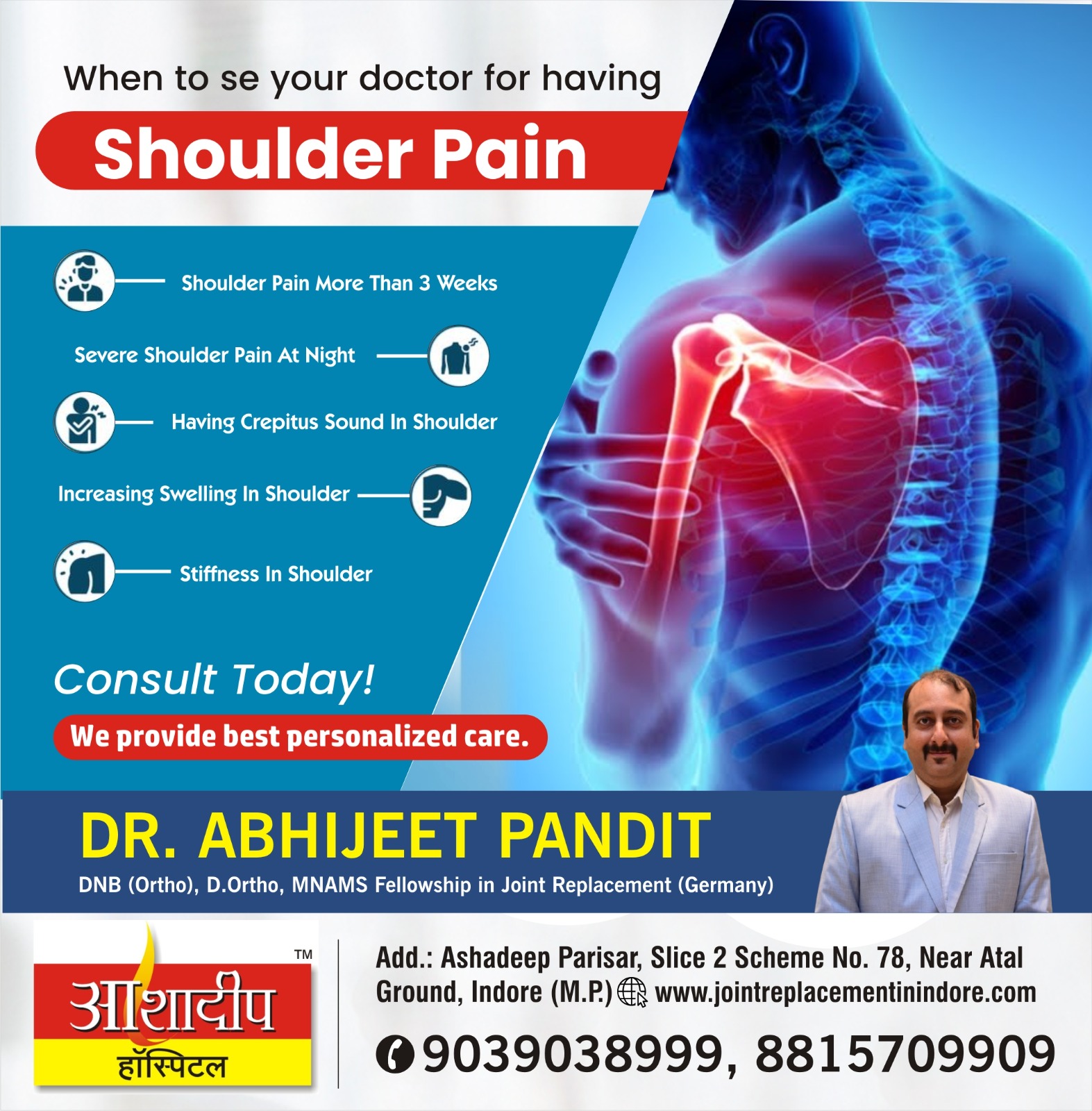 Best Doctor for Shoulder Pain Treatment In Indore 